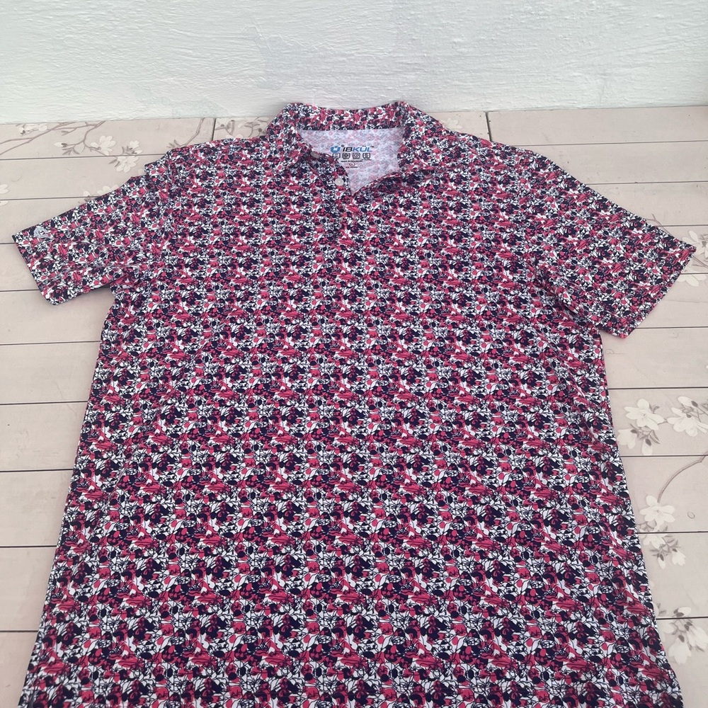 IBKUL Multicolor Abstract Print polo